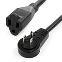 CABLE DE CORRIENTE DE 3M DE EXTENSION - CABLE DE ALIMENTACION ROTATIVO PLANO DE 360 - NEMA 5-15P A NEMA 5-15R - 16AWG - 15A 125V - NEGRO - 3 PUNTAS - UL - STARTECH.COM MOD. RTPAC10110
