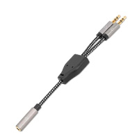 ADAPTADOR,MANHATTAN.356121, AUDIO 3.5MM 1 H A 2 M, 15CM, CABLE QUE DIVIDE AUDIO PARA AUDIFONO Y MIC, ALUMINIO PLATEADO