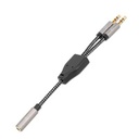 ADAPTADOR,MANHATTAN.356121, AUDIO 3.5MM 1 H A 2 M, 15CM, CABLE QUE DIVIDE AUDIO PARA AUDIFONO Y MIC, ALUMINIO PLATEADO