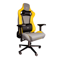 SILLA GAMER BALAM RUSH THUNDER TOUR DARK-LIGHT EDITION XL PLUS / TELA / MEC MARIPOSA / CLASE 4 / INCLINACION DE 90 A 180 GRADOS/ COLOR GRIS-AMARILLO/ BR-932875