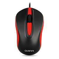 MOUSE OPTICO QUARONI ALAMBRICO COLOR ROJO 1200 DPI
