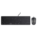 Kit Teclado y Mouse Óptico Quaroni Alambrico Color Negro