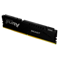 MEMORIA RAM KINGSTON DIMM DDR5 16GB 5200MT/S FURY BEAST BLACK CL40 288PIN 1.25V C/DISIPADOR DE CALOR P/PC/GAMER/ALTO RENDIMIENTO KF552C40BB-16