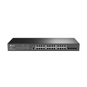 SWITCH TP-LINK TL-SG3428 24 PUERTOS RJ45 GIGABIT 10/100/1000 ADMINISTRABLE CON 4 RANURAS SFP GIGABIT L2 JETSTREAM 1 RJ45 CONSOLA Y 1 MICRO-USB PARA RACK 19 PULGADAS