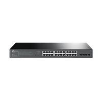 SWITCH TP-LINK TL-SL2428P 24 PUERTOS RJ45 10/100 MBPS POE CON 2 PUERTOS RJ45 GIGABIT Y 2 RANURAS SFP GIGABIT COMBO NO ADMINISTRABLE PARA RACK 19 PULGADAS