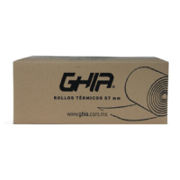 PAQUETE ROLLO PAPEL TERMICO GHIA CTG574N / 57X40 MM /PARA IMPRESORAS DE 58MM / REACCION NEGRO / 50 UNIDADES