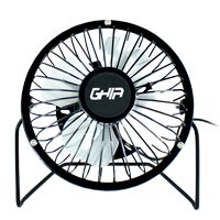 MINI VENTILADOR DE ESCRITORIO GHIA METALICO COLOR NEGRO ALIMENTACION USB