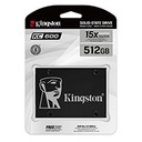 UNIDAD DE ESTADO SOLIDO KINGSTON INTERNO KC600 512GB 2.5 SATA3 7MM LECT.550/ESCRIT.520MB/S NAND 3D TLC PC/LAPTOP SKC600/512G