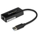 ADAPTADOR TARJETA DE RED NIC EXTERNA USB 3.0 1 PUERTO GIGABIT ETHERNET RJ45 Y 1 PUERTO USB SUPER SPEED - CABLE - NEGRO - STARTECH.COM MOD. USB31000SPTB