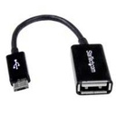 CABLE ADAPTADOR DE 12CM MICRO USB MACHO A USB A HEMBRA OTG PARA TABLETS SMARTPHONES TELFONOS INTELIGENTES - NEGRO - STARTECH.COM MOD. UUSBOTG