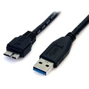 CABLE DE 50CM USB 3.0 SUPER SPEED SS MICRO USB B MACHO A USB A MACHO ADAPTADOR - NEGRO - STARTECH.COM MOD. USB3AUB50CMB