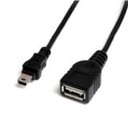 CABLE DE 30CM CONVERTIDOR USB 2.0 DE USB A A MINI USB B - HEMBRA / MACHO - USB (F) A MINI USB TIPO B (M) - NEGRO - USBMUSBFM1 - STARTECH.COM MOD. USBMUSBFM1