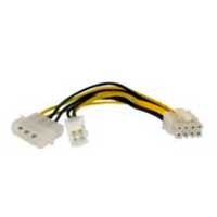 CABLE ADAPTADOR DE 15CM PARA FUENTE DE PODER - ALIMENTACIN CPU INTERNO 4 PINES A 8 PINES EPS CON LP4 - HEMBRA A MACHO - STARTECH.COM MOD. EPS48ADAP