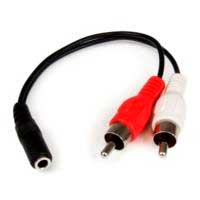 CABLE ADAPTADOR DE 15CM DE AUDIO ESTREO MINI JACK DE 3.5MM HEMBRA A 2X RCA MACHO - STARTECH.COM MOD. MUFMRCA