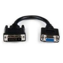 ADAPTADOR DE VIDEO DVI-I A VGA - DVI-I MACHO - HD15 HEMBRA - CABLE DE 20CM NEGRO - STARTECH.COM MOD. DVIVGAMF8IN