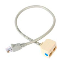 Cable Adaptador Multiplicador Divisor Splitter RJ45 2 a 1 - Hembra