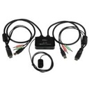 SWITCH CONMUTADOR KVM DE 2 PUERTOS HDMI® USB AUDIO MINI JACK CON CABLES INTEGRADOS SIN ALIMENTACION EXTERNA - 1080P - STARTECH.COM MOD. SV211HDUA