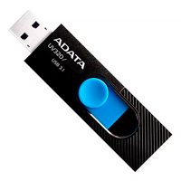 MEMORIA ADATA 128GB USB 3.2 UV320 RETRACTIL NEGRO-AZUL (AUV320-128G-RBKBL)