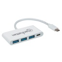 HUB USB,MANHATTAN,163552,-C  3 PTOS A + 1 PTO C