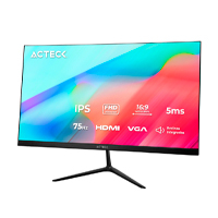 MONITOR ACTECK CAPTIVE VIVID SP245 / 24.5 PULGADAS / PLANO / LED / FULL HD / BOCINAS INTEGRADAS / 5 MS / VGA, HDMI / VESA 75 / AJUSTE DE INCLINACION / 3 AÑOS DE GARANTIA / NEGRO / AC-943178