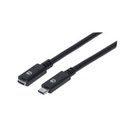 CABLE USB,MANHATTAN,355230,-C V3.1, EXT. 0.5M NEGRO 10GBPS 5A