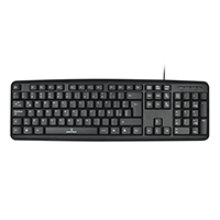 TECLADO ALAMBRICO RESISTENTE A SALPICADURAS Y DERRAMES TECLAS DE MEMBRANA CONECTOR USB PERFECT CHOICE - NEGRO