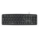 TECLADO ALAMBRICO RESISTENTE A SALPICADURAS Y DERRAMES TECLAS DE MEMBRANA CONECTOR USB PERFECT CHOICE - NEGRO
