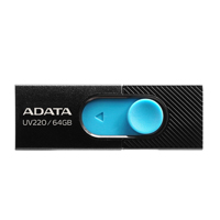 Memoria ADATA 64GB USB 2.0 UV220 Retractil Negro-Azul