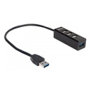 HUB USB,MANHATTAN,163828, V2.0  3 PTOS Y V3.0 1 PTO SIN FUENTE