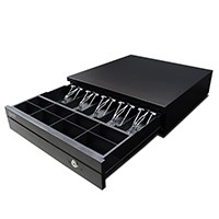 CAJON DE DINERO GHIA GCD581 / ACERO / 5 BILLETES / 8 MONEDAS / RJ11 / NEGRO