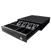 CAJON DE DINERO GHIA GCD481 / ACERO / 4 BILLETES / 8 MONEDAS / RJ11 / NEGRO