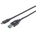 CABLE USB,MANHATTAN,354974,-C V3.1, C-A 2.0M NEGRO