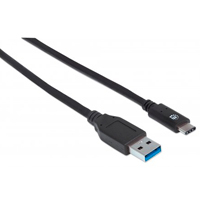 CABLE USB,MANHATTAN,353373,-C V3.1, C-A 1.0M NEGRO