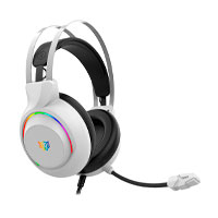 AUDIFONOS GAMER BALAM RUSH HESIX II HS688 / ALAMBRICOS / ALMOHADILLAS DE CUERO PROTEICO / AUX 3.5 MM - USB / PC, DISPOSITIVOS MOVILES, CONSOLAS / MICROFONO OMNIDIRECCIONAL / RGB / BLANCO / BR-941211