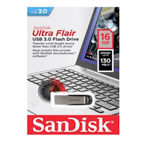 Memoria SanDisk 16GB USB 3.0 Ultra Flair Metálica para Mac y Windows