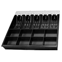 BANDEJA PARA CAJON DE DINERO CD350 3NSTAR MOD. CT350 355MM X 326MM, FABRICADA EN PLASTICO CON SUJETADOR DE BILLETES DE METAL 8 ESPACIOS PARA MONEDAS 5 ESPACIOS PARA BILLETES.