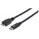 CABLE USB,MANHATTAN,353397,-C V3.1, C-MICRO B 1.0M NEGRO