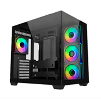 GABINETE COOLER MASTER ELITE 681,/ DOBLE CAMARA / ARGB FAN 4 / NEGRO / ITX / MICRO-ATX / ATX / PANEL PANORAMICO