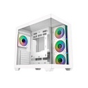 GABINETE COOLER MASTER ELITE 681,/ DOBLE CAMARA / ARGB FAN 4 / BLANCO / ITX / MICRO-ATX / ATX / PANEL PANORAMICO