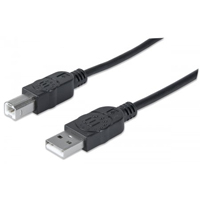 CABLE USB,MANHATTAN,337779, V2.0 A-B  5.0M, ALTA VELOCIDAD,NEGRO