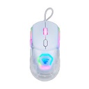 MOUSE GAME FACTOR MOG530, CARCASAS INTERCAMBIABLES, PIXART 3327, 12,000 DPI, RGB, USB, BLANCO