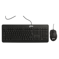 GHIA / KIT TECLADO Y MOUSE / ALAMBRICO / ERGONOMICOS / MULTIMEDIA / USB / COLOR NEGRO