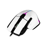MOUSE GAME FACTOR MOG602, CLICK LÁSER, PIXART 3370, 19,000 DPI, 6 BOTONES + 1 FAST CLICK, RGB, BLANCO