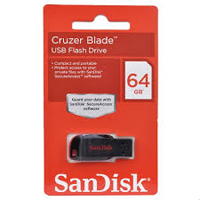 Memoria SanDisk 64GB USB 2.0 Cruzer Blade Z50 Negro C