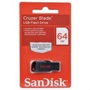 MEMORIA SANDISK 64GB USB 2.0 CRUZER BLADE Z50 NEGRO C/ROJO SDCZ50-064G-B35