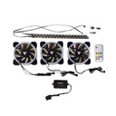 KIT VENTILADORES GAME FACTOR FKG400, 3 FANS 120MM, RGB, 2 TIRAS LED, CONTROL REMOTO