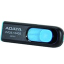 Memoria ADATA 64GB USB 3.2 UV128 Retractil Negro-Azul (AUV128-64G-RBE)