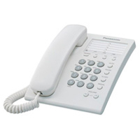TELEFONO PANASONIC KX-TS550MEW ALAMBRICO BASICO UNILINEA CON MARCADOR RAPIDO DE 10 NUMEROS CONTROL DE VOLUMEN DE 4 NIVELES BLANCO