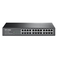 SWITCH |TP-LINK | TL-SF1024D | 24 PUERTOS RJ45 10/100 MBPS | NO ADMINISTRABLE | PARA ESCRITORIO O RACK DE 13 PULGADAS