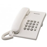 Teléfono Panasonic KX-TS500MEW Alambrico Básico Unilinea sin Memorias